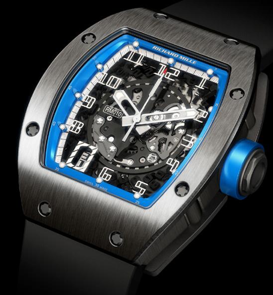 Replica Richard Mille RM 010 Automatic Titanium Blue Watch